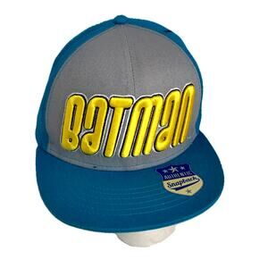 DC Comics Batman Adjustable Snap Back Flat Billed Hat Blue New